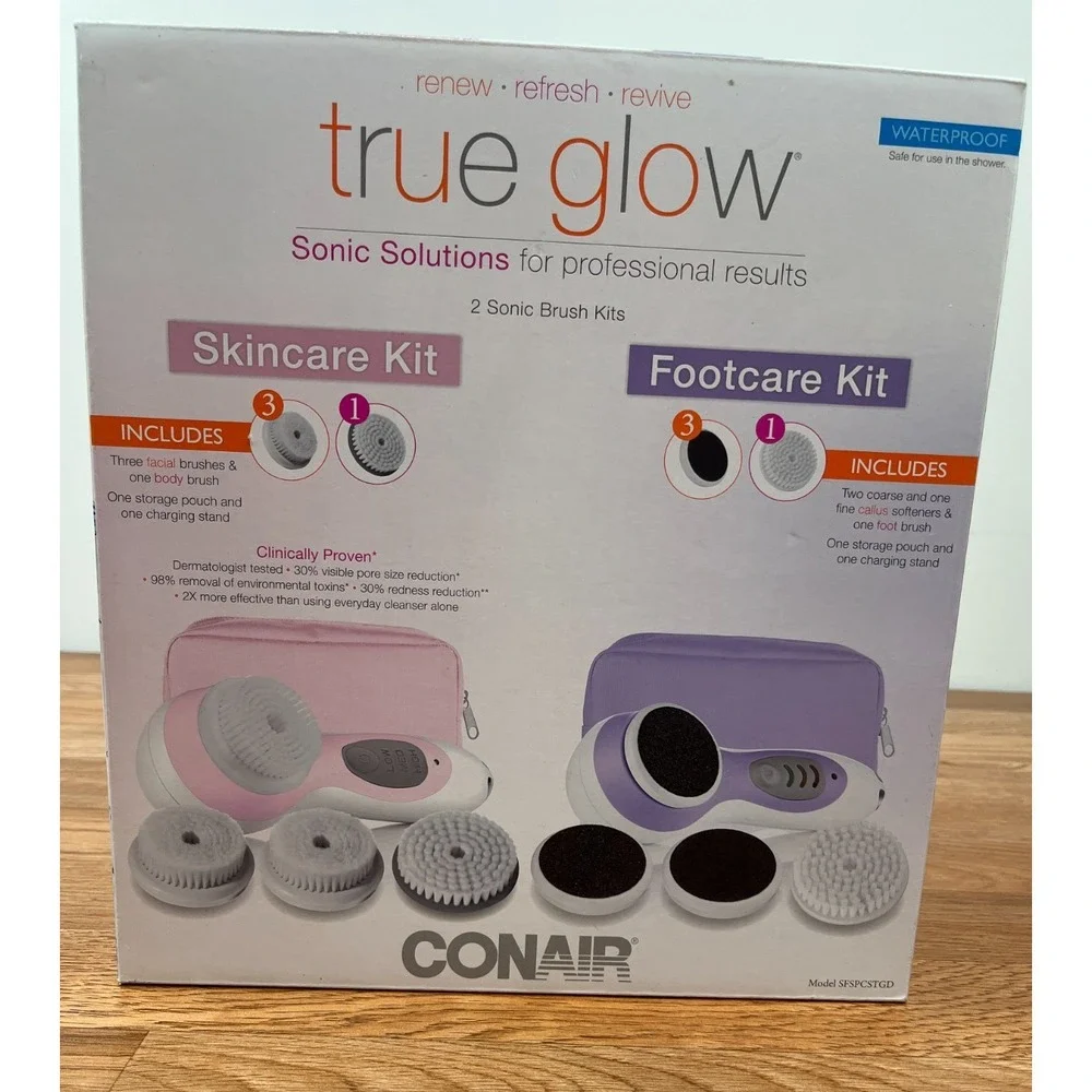 Conair‎ True Glow Sonic Solutions Skincare Kit & Footcare Kit, Facial